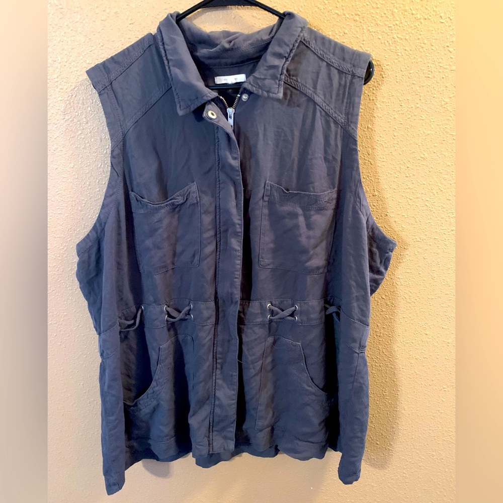 Charcoal grey sleeveless vest  jacket